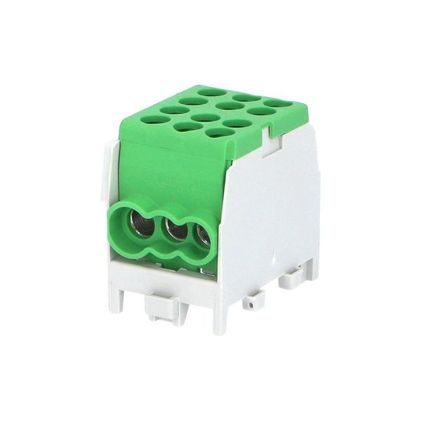 Svorkovnice rozbočovací HLAK 25 1/4 M2, 100A, 1pól., AL/CU, IP20, zelená, na DIN /2080170