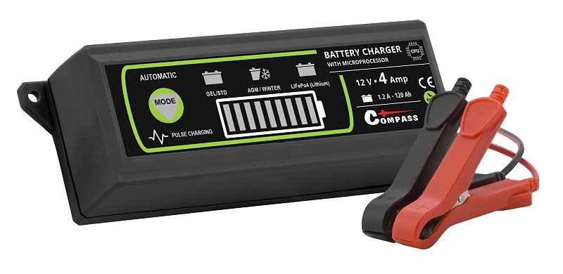 COMPASS 12V 4A PB/GEL/AGM/LiFePO4 max. 120Ah mikroprocesor