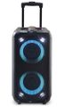 NEDIS párty reproduktor/ výkon 240 W/ Bluetooth/ doba přehrávání na baterie 5 hod/ držadlo/ párty osvětlení/ ekvalizér Reproduktor, bezdrátový, 240W, na koleckách, Bluetooth, USB, LED podsvícení, ekvalizér, výdrž až 5 hodin, cerný