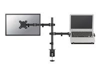 Montážna sada - plný pohyb - pre LCD displej / notebook - čierna - veľkosť obrazovky: 10"-32" - upevnenie svorkou, priechodka, upevniteľné na stôl