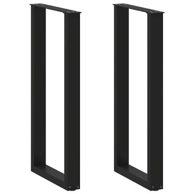 vidaXL Nohy barového stola v tvare U, 2 ks, čierne, 40 x (100-101) cm, oceľové