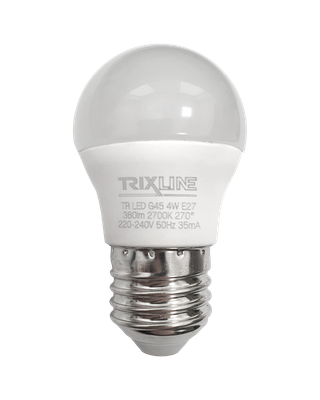 LED žiarovka Trixline 4W 360lm E27 G45 teplá biela