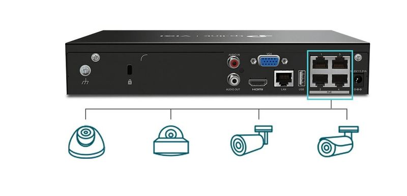 VIGI NVR1004H-4P-2TB 4-kanálový PoE NVR 2TB HDD
