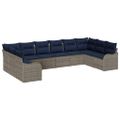 vidaXL Sada pohoviek 10 ks Sivá Polyester