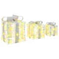 vidaXL Osvetlená vianočná darčeková krabica 3 ks 150 LED Teplá biela