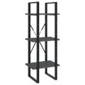 vidaXL Knižnica s 3 policami sivá 40x30x105 cm borovicový masív
