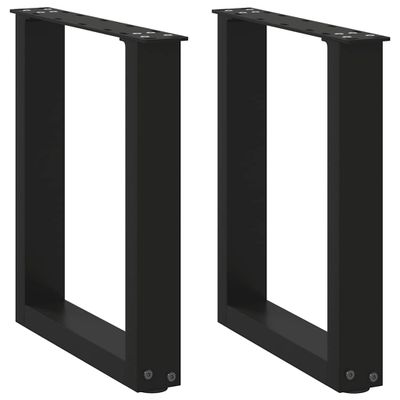 vidaXL Nohy konferenčného stolíka v tvare U, 2 ks, čierne, 28 x (42-43) cm, oceľové