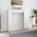 vidaXL Obloženie krbu biele 100x20x100 cm kompozitné drevo