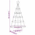 vidaXL Vianočný kužeľový stromček so stojanom Čierna 126 cm Oceľ