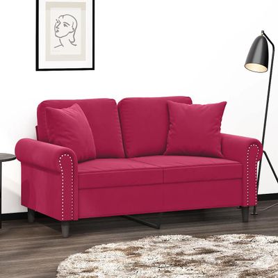 vidaXL Dekoratívne vankúše 2 ks vínové 40x40 cm zamat