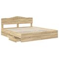 vidaXL Rám postele Sonoma dub 200 x 200 cm Inžinierske drevo