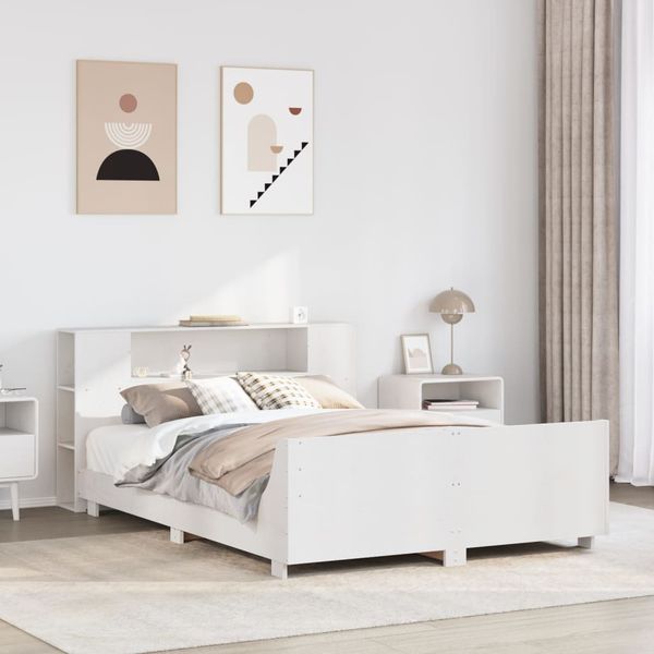 vidaXL Posteľ bez matraca biela 140x200 cm masívna borovica