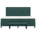 vidaXL Posteľ s pružinovým rámom Tmavozelená 200 x 200 cm Zamat