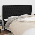 vidaXL Čelo postele so záhybmi čierne 203x23x118/128 cm látka