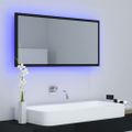 vidaXL LED kúpeľňové zrkadlo lesklé čierne 90x8,5x37 cm akryl