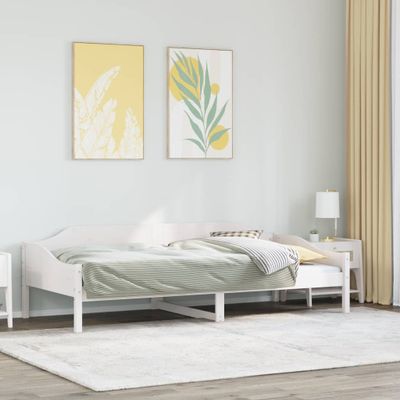 vidaXL Posteľný rám bez matraca biely 80x200 cm borovicový masív