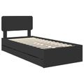 vidaXL Rám postele so zásuvkou Čierny 90 x 190 cm Konštruované drevo
