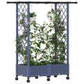 vidaXL Vyvýšený záhon s mriežkou a strechou Sivá 122,5 x 40 x 127 cm