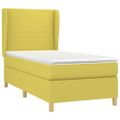 vidaXL Posteľný rám boxspring s matracom zelený 90x190 cm látka