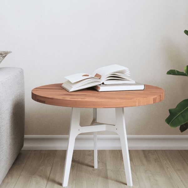 vidaXL Stolová doska Ø50x2,5 cm okrúhla masívny buk