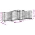 vidaXL Oblúkové gabiónové koše 3ks 400x50x100/120cm pozinkované železo