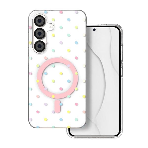 Puzdro Bubble Dots Mag pre Samsung S24 / S25 biela