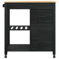 vidaXL Kuchynský vozík MONZA Čierny 84 x 40 x 88,5 cm