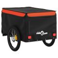 vidaXL Vozík za bicykel, čierno oranžový 30 kg, železo