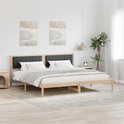 vidaXL Rám postele Tmavo šedá 200 x 200 cm Masívne borovicové drevo
