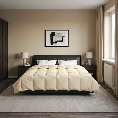 vidaXL Prikrývka na celý rok Krémová 220 x 260 cm Mikrovlákno
