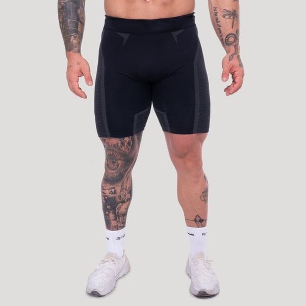 Bezšvové šortky OG1 Black/Grey - GymBeam, veľkosť XL