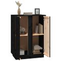 vidaXL Komoda čierna 60x35x80 cm borovicový masív