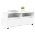 vidaXL TV skrinka 100 x 48 x 43 cm Vysoký lesk bielej Kompozitné drevo