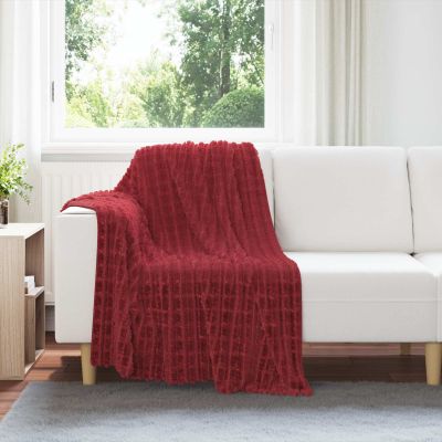 vidaXL Prikrývky na hodenie 6 pcs Bordeaux červená 150 x 130 cm Flís