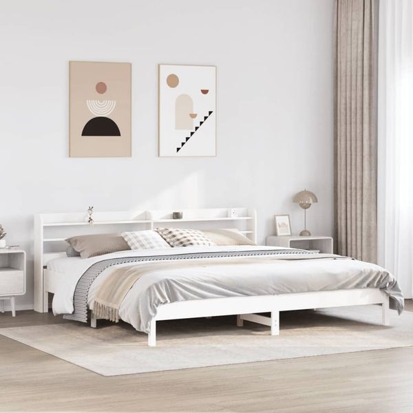 vidaXL Posteľ bez matraca biela 180x200 cm masívna borovica