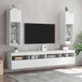 vidaXL TV skrinky s LED svetlami 2 ks biele 30,5x30x90 cm