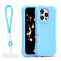 Puzdro Safepop s popruhom pre iPhone 16 Pro 6,3" modrá