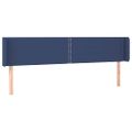 vidaXL Čelo postele s LED modré 183x16x78/88 cm látka
