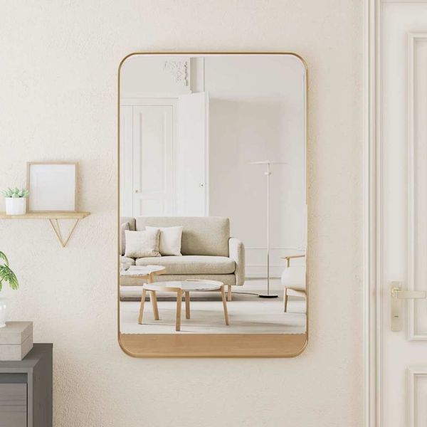 vidaXL Nástenné zrkadlo zlaté 50x80 cm obdĺžnik