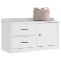 vidaXL Lavica do predsiene SANDNES biela 87x40x50 cm borovicový masív