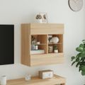 vidaXL TV nástenná skrinka s LED svetlami dub sonoma 58,5x30x60,5 cm