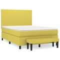 vidaXL Boxspring posteľ s matracom svetlozelená 140x190 cm látka