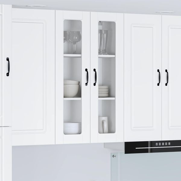 vidaXL Nástenný sklenený kabinet PORTO Biela 60 x 31 x 100 cm