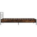 vidaXL Posteľný rám dymový dub 75x190 cm kompozitné drevo a kov