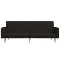 vidaXL 2-miestna rozkladacia pohovka s podnožkou čierna látka