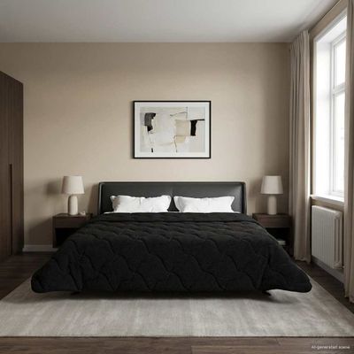 vidaXL Letná prikrývka Čierna 220 x 260 cm Mikrofáza a Teddy fleece