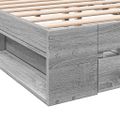 vidaXL Posteľný rám so zásuvkami sivý sonoma 150x200cm kompozit. drevo