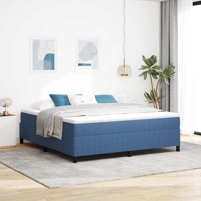 vidaXL Posteľ s pružinovým rámom Modrá 180 x 200 cm Kordúrová tkanina