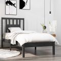 vidaXL Posteľný rám, sivý drevený masív 75x190 cm malé jednolôžko