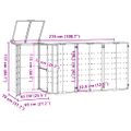 vidaXL Úložisko na 4 košov na kolieskach sivé 276x79x117 cm oceľ